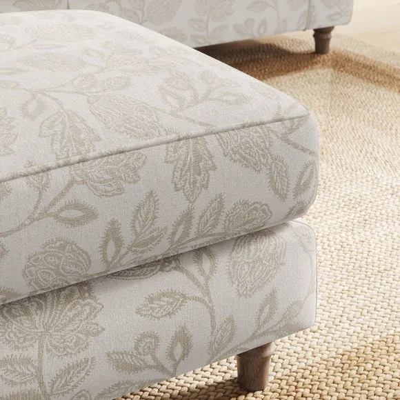 Flori Woven Floral Fabric Footstool 5