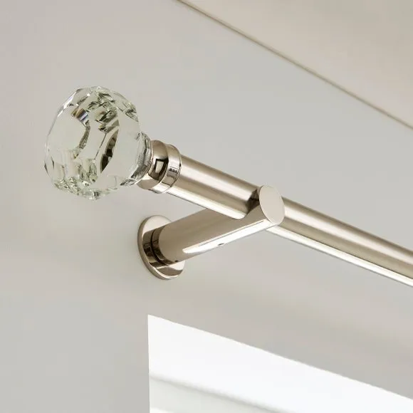 Crystal Gemstone Fixed Metal Curtain Pole with Rings 1