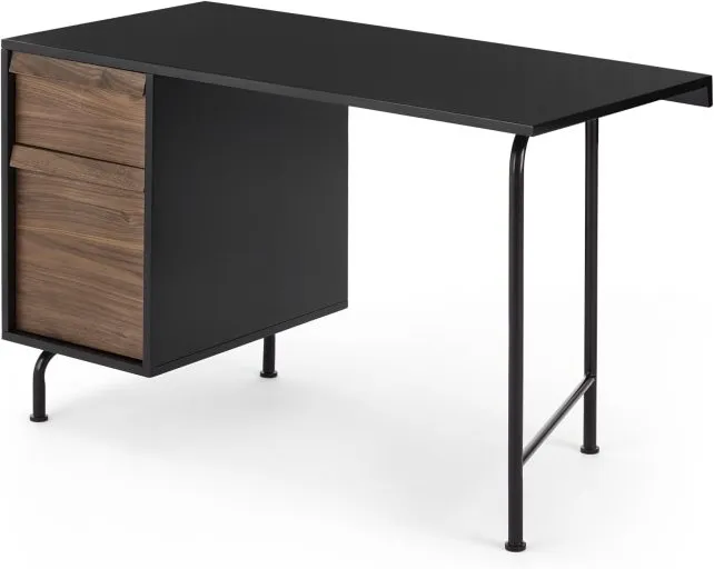 Milford Desk, Black and Walnut