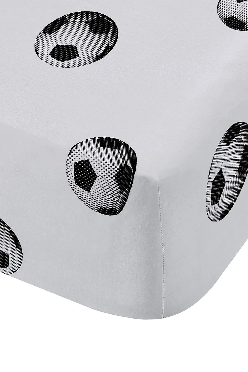 Catherine Lansfield 'Football' Fitted Sheet in White 2