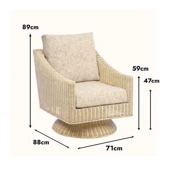 Desser Dijon Rattan Athena Stripe Swivel Chair 3