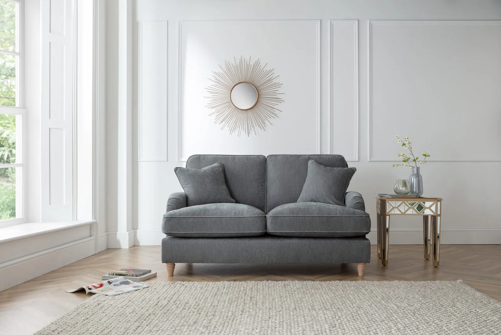 The Great Sofa Company Orla 2 Seater Sofa Manhattan Ice in Charcoal 1