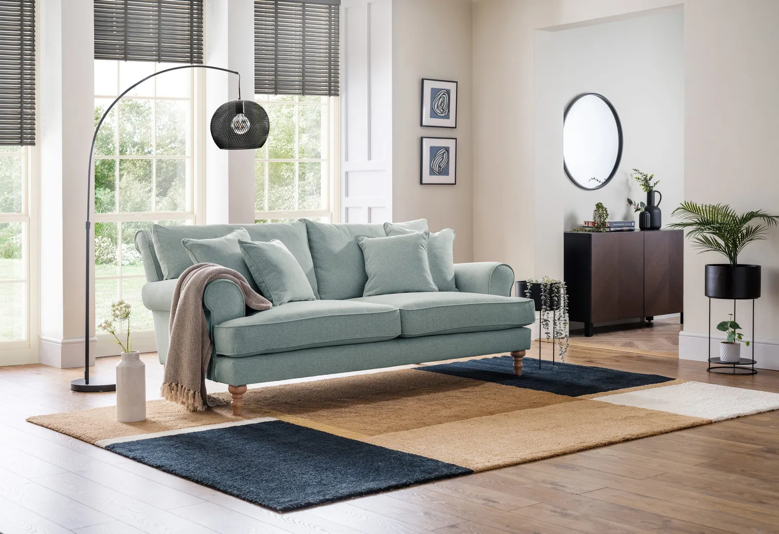 The Great Sofa Company Margot Medium Sofa Faro Aqua in Blue