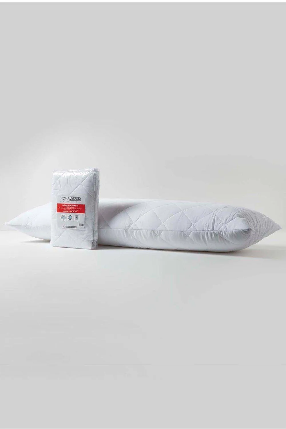 Homescapes Quilted Body Pillow Protector in White