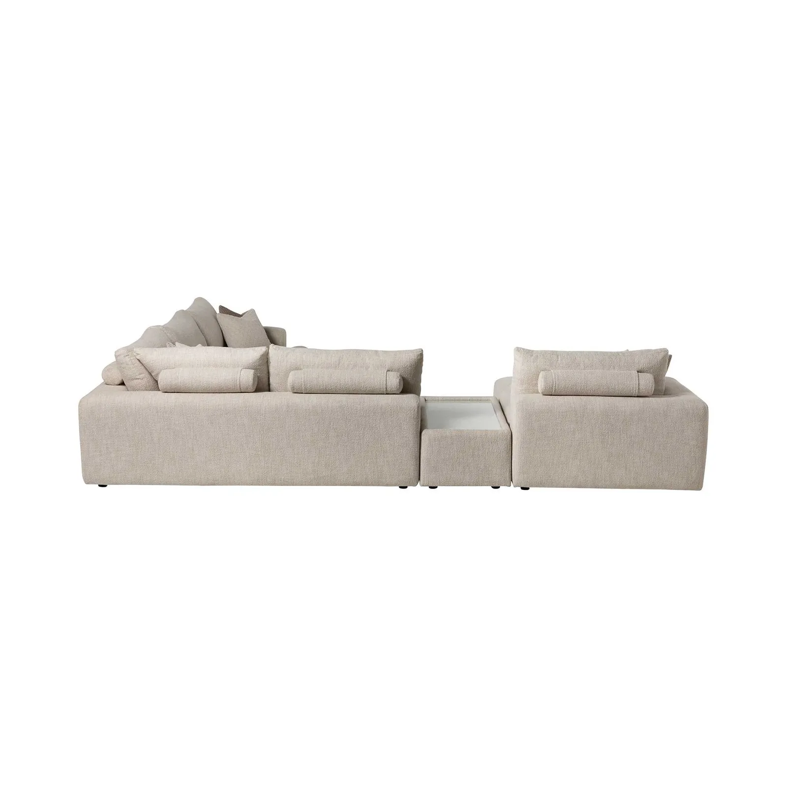 Lomax Rhf Large Chaise Corner Modular Sofa With Table, Neutral Fabric | Barker & Stonehouse 5