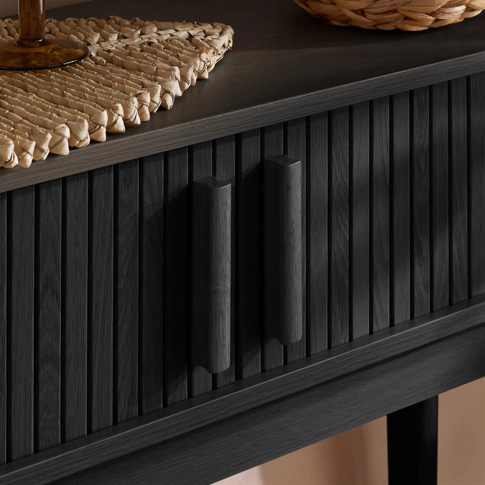 Birlea Fluted Console Table Axel in Black 3