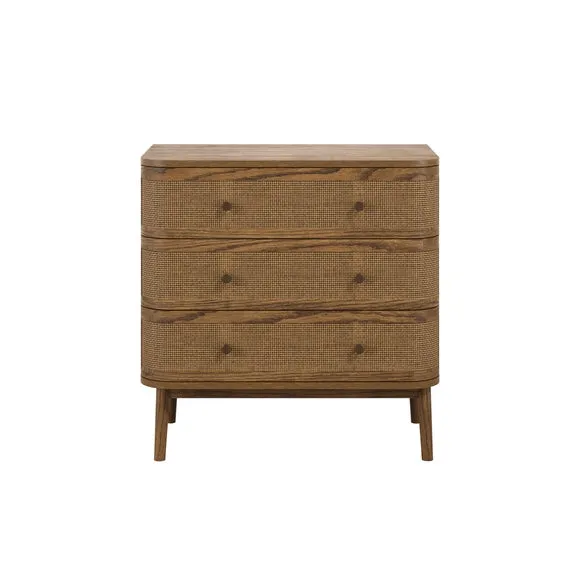 Callie 3 Drawer Chest, Smoked Wood 2