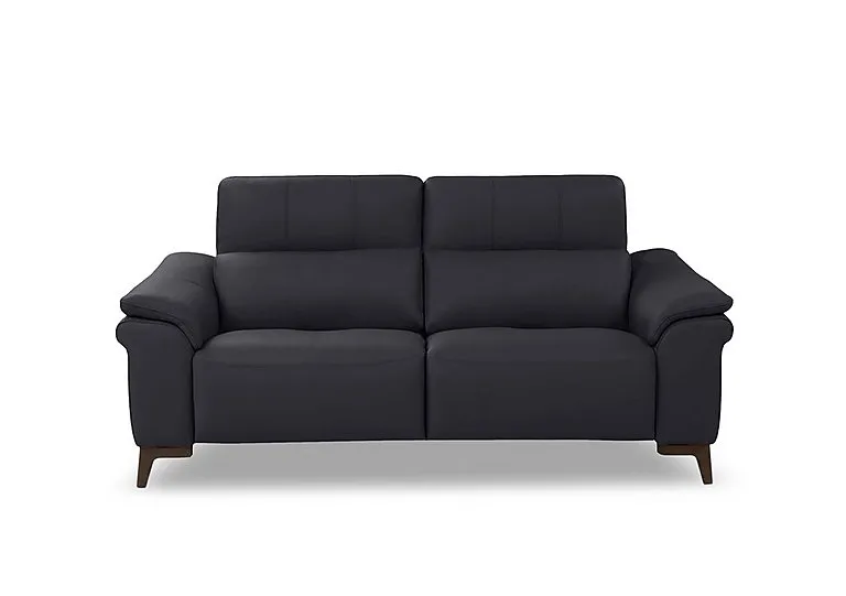 Marconi 2 Seater Leather Recliner Sofa with Headrests and Power Lumbar - Torello Blu