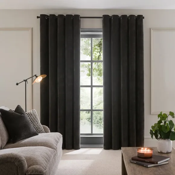 Alayna Chenille Eyelet Curtains (Blackout Available) 2