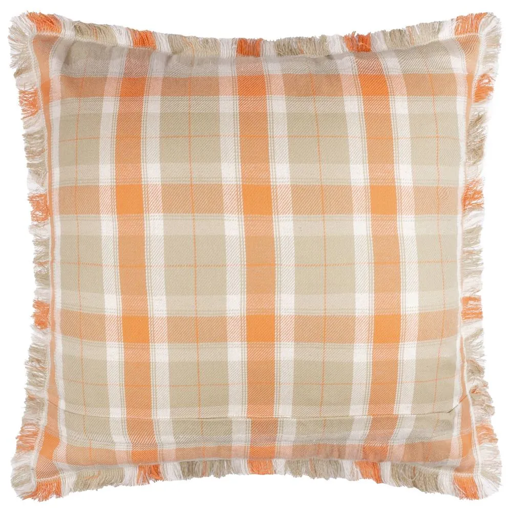 Voyage Maison Arrochar Tartan Woven Indoor/Outdoor Cushion in Orange 3