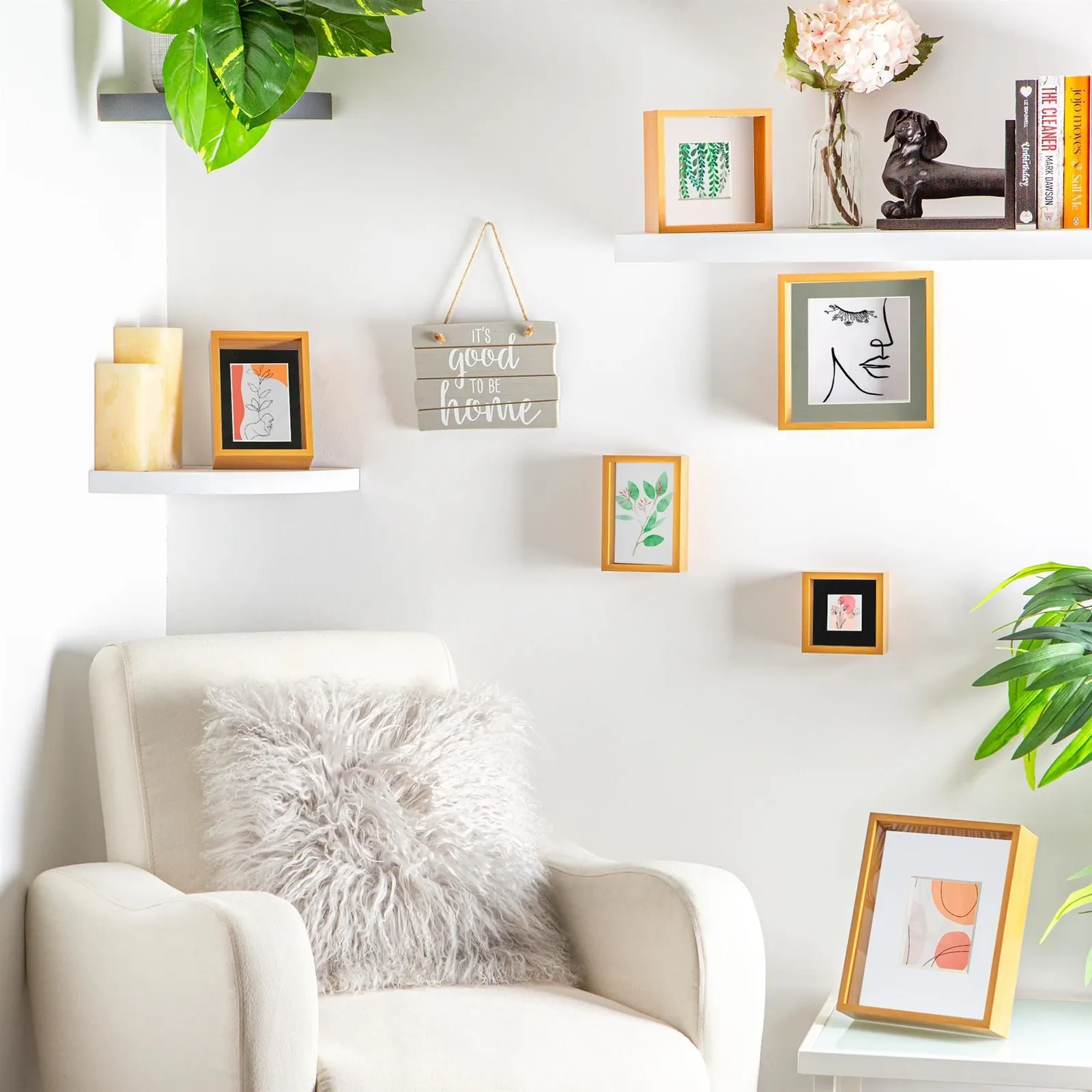 Nicola Spring 3D Deep Box Photo Frame - 5 x 7" with 4 x 6" Mount - Light Wood in White 6