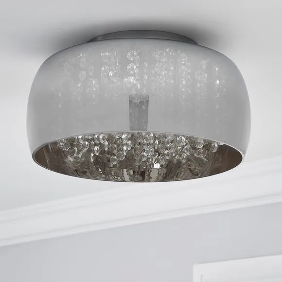 Seychelles Smoked Flush Ceiling Light 2