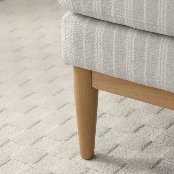 Zella Natural Striped Chenille 2 Seater Sofa 5