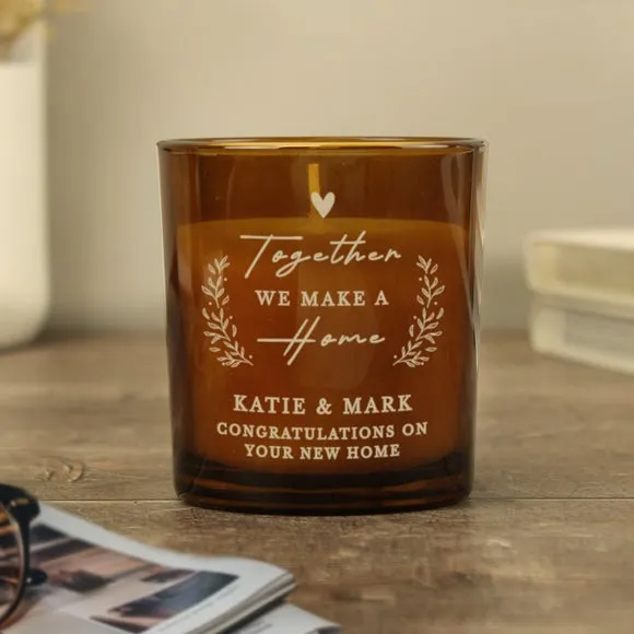Personalised Togerther We Make a Home Glass Candle 2