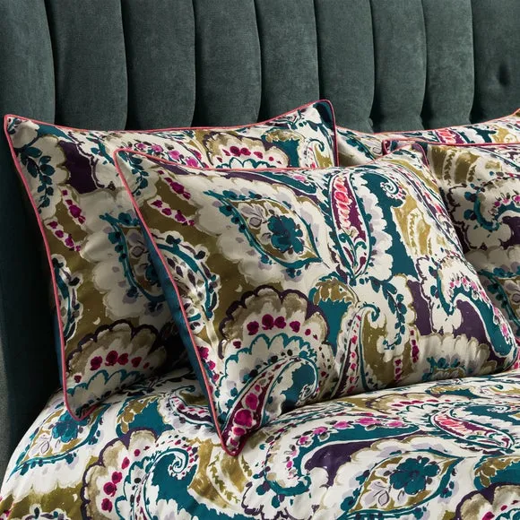 EW by Edinburgh Weavers Aretha Paisley Teal 100% Cotton Sateen Pillowcase Pair