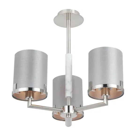 Midland Effect 3 Light Semi Flush Ceiling Light 4