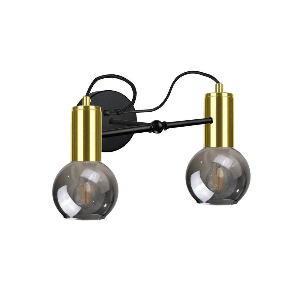Netlighting Liv Wall Lamp Black Gold 25cm 2x E27
