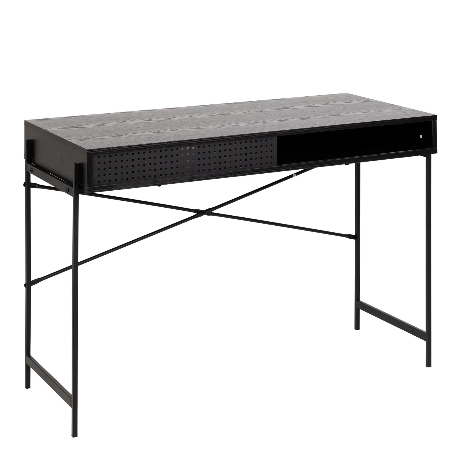 Furniture To Go Angus Office Desk with Sliding Door in Black