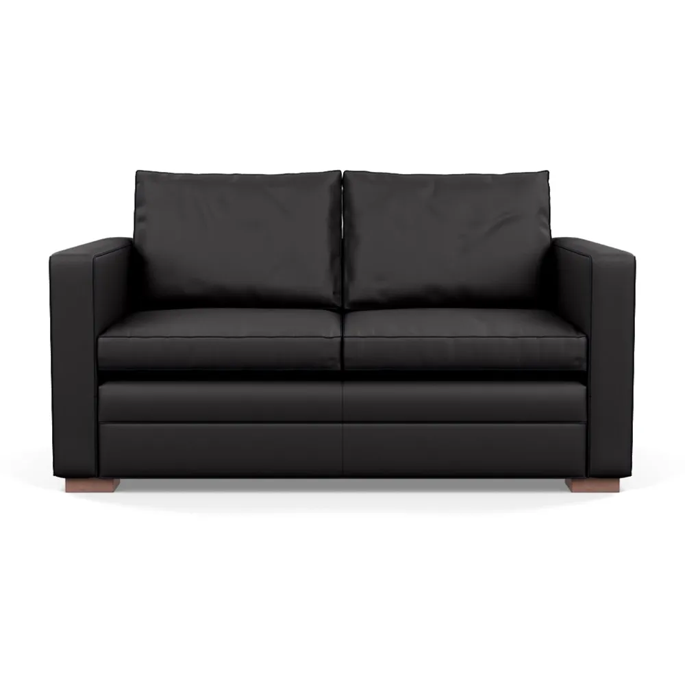 Heal's Palermo 2 Seater Sofa Leather Grain Graphite 063 Walnut Feet 1