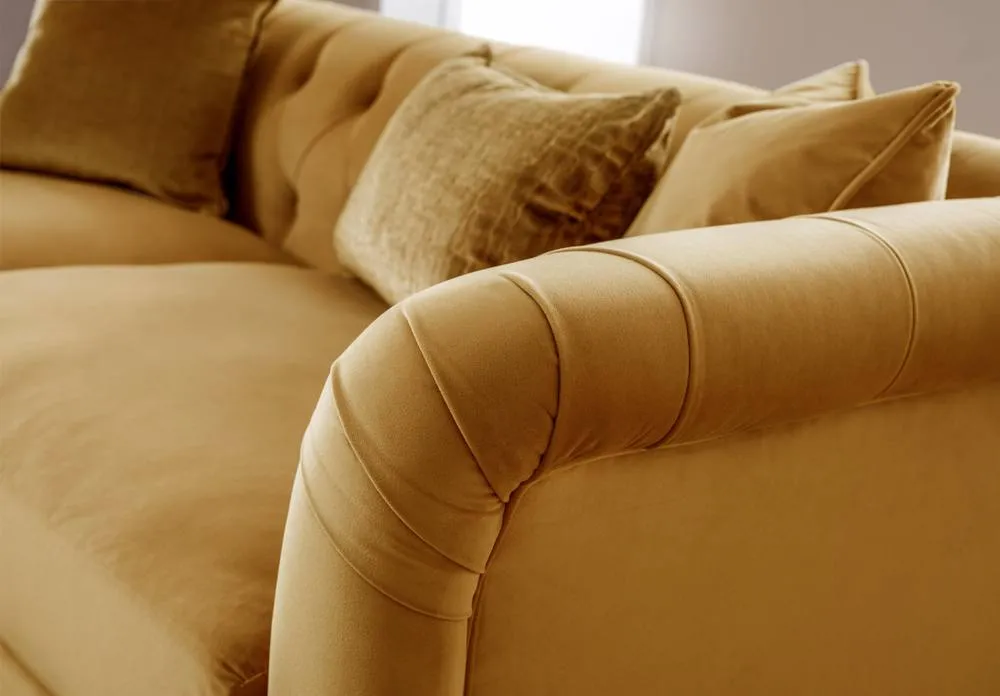 The Great Sofa Company Kensington 3-Seater Velvet Chesterfield Sofa in Gold 6