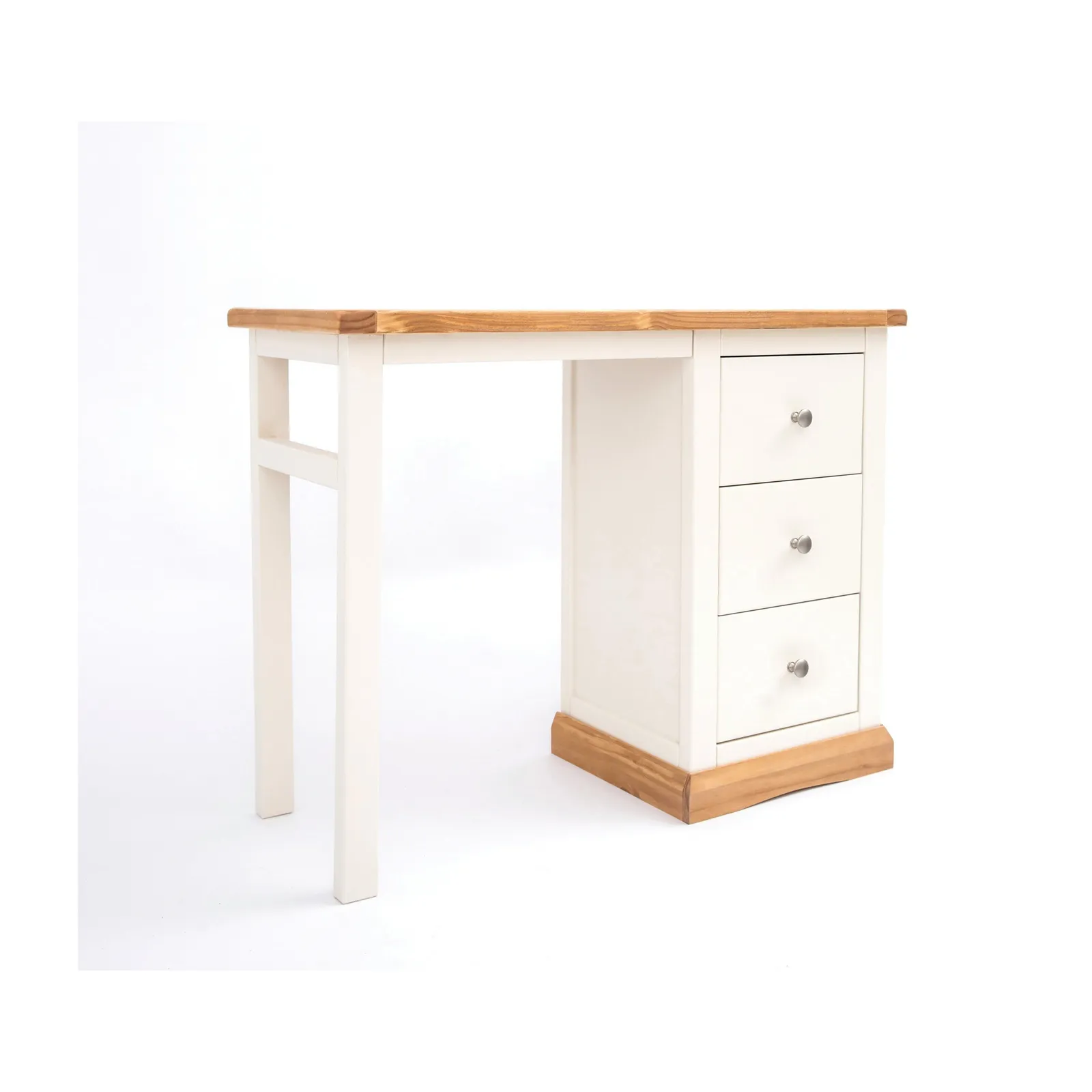 Cabinet Bits Trevi 3 Drawer Desk - Dressing Table Chrome Knob in Off-White 2