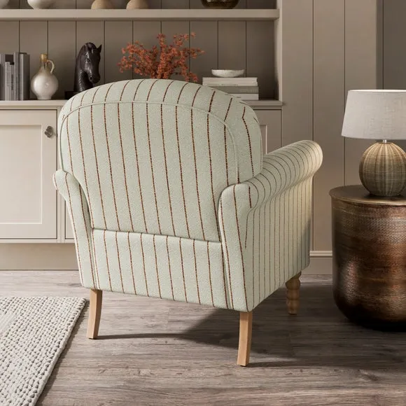 Enya Running Stitch Stripe Scroll Armchair 2