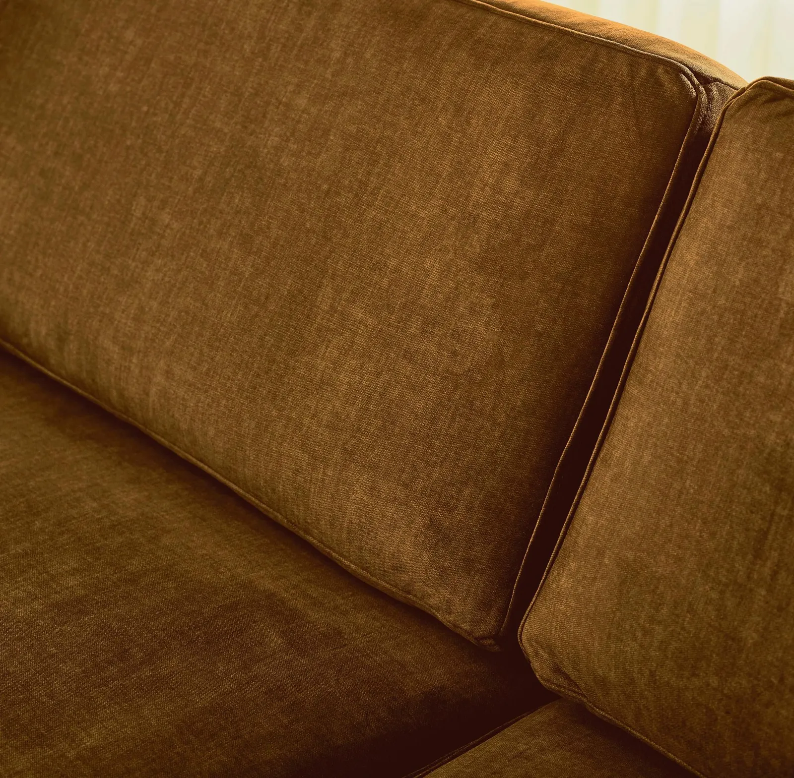 FurnitureboxUK Logan Fabric 3 Seater Sofa in Orange 4
