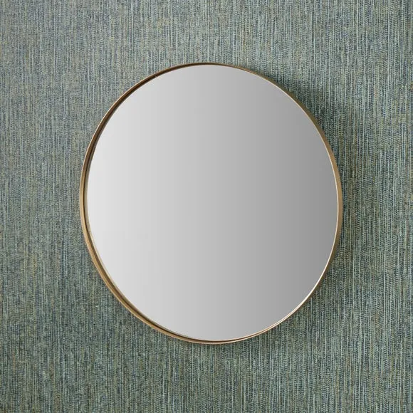 Slim Frame Round Wall Mirror