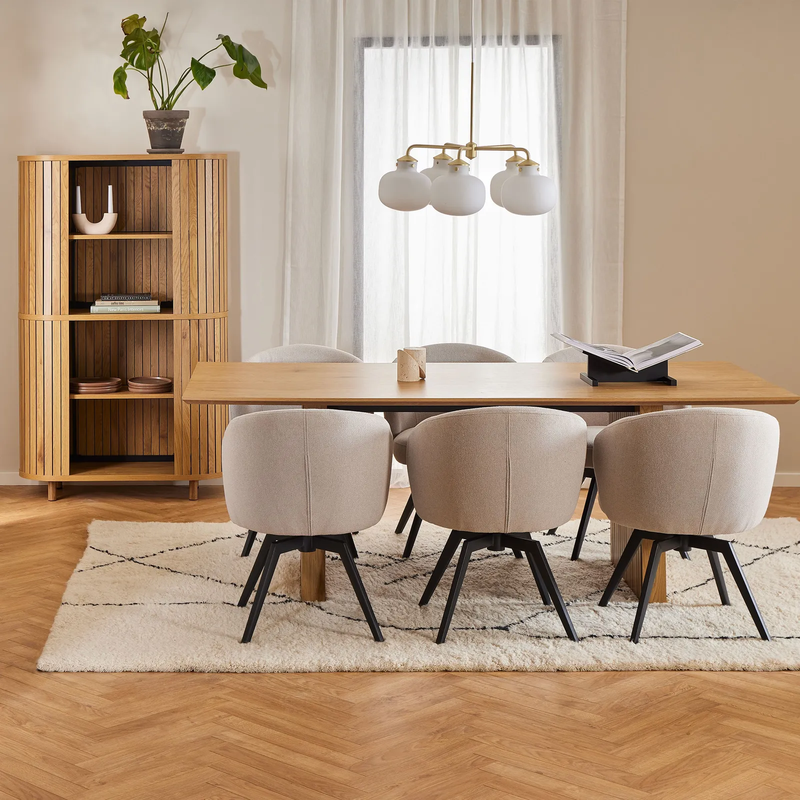 Furniture To Go Darlene Dining Chair with Armrest & Swivel Function in Beige 5