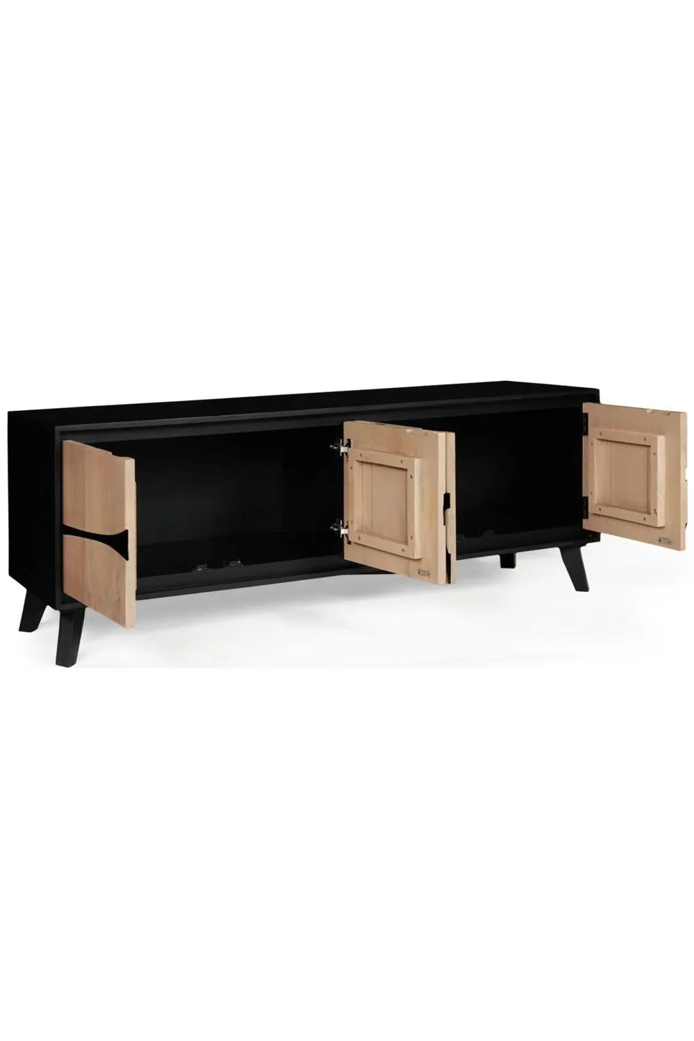 IH Design Shildon Mango Wood Low Board TV Stand Sideboard Cabinet in Tan 4