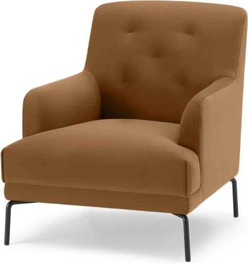 Attwood Armchair, Golden Amber Velvet