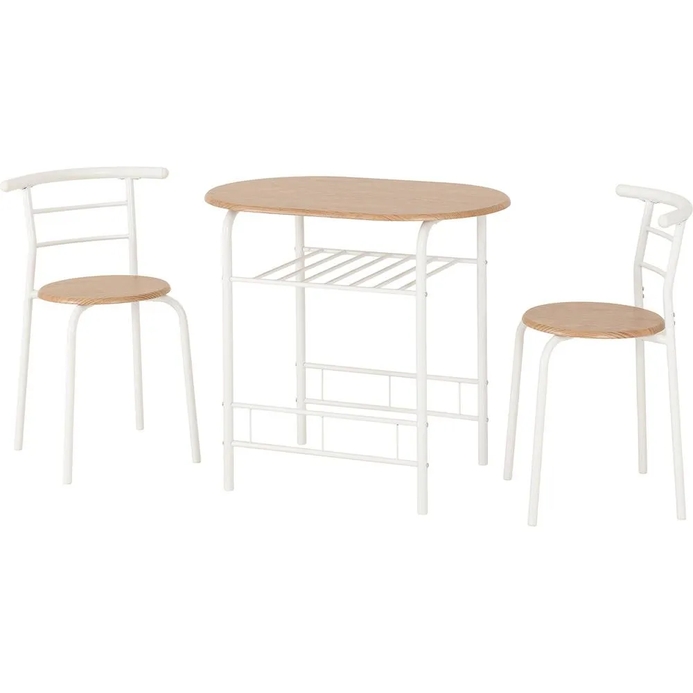 Seconique Derry Dining Set White/Oak in White 3