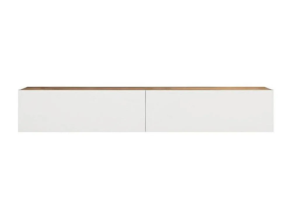 Vente-unique 2 - Door Wall - Mounted TV Unit - White & Natural - AUBEPINA in Light Oak 2