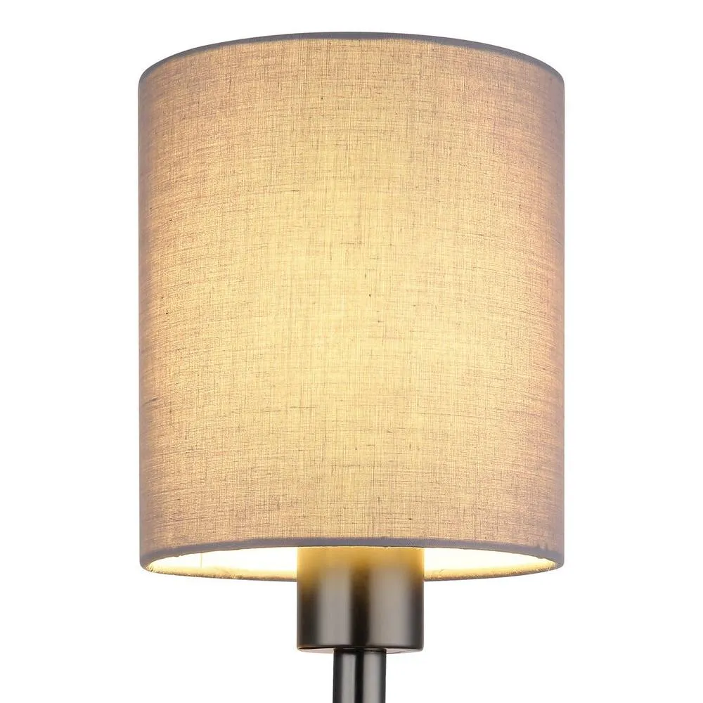 Netlighting Zamora Reading Wall Light Matt Gunmetal Textile Grey Shade E27 5