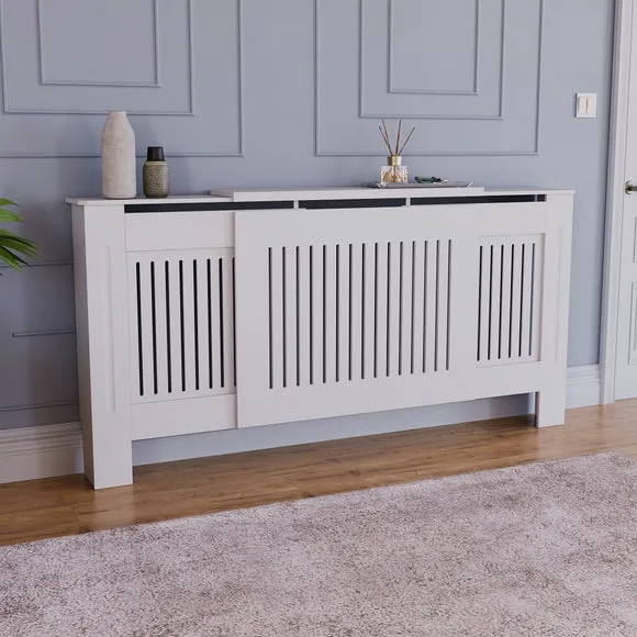 Return - Vida Designs Chelsea Adjustable Radiator Cover, White
