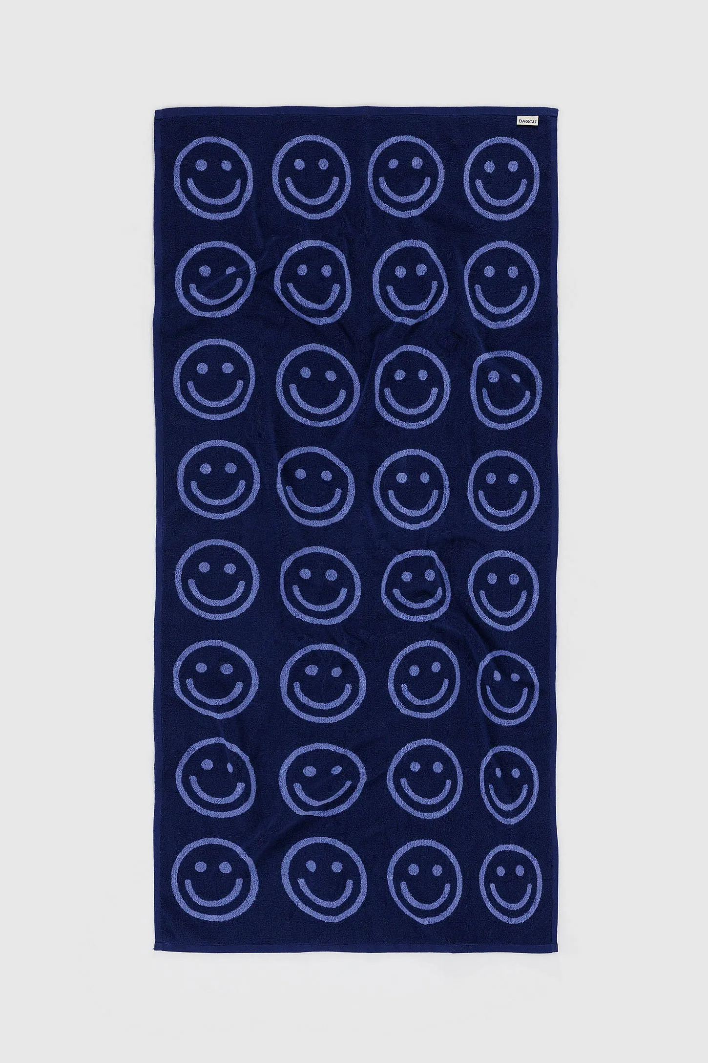 BAGGU Blue Happy Bath Towel - Blue ALL 3