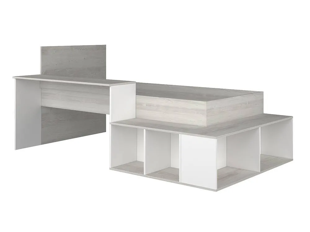 Vente-unique Combination Bed 90 X 200 Cm With Storage & Desk - Colours: Natural in Light Oak 4