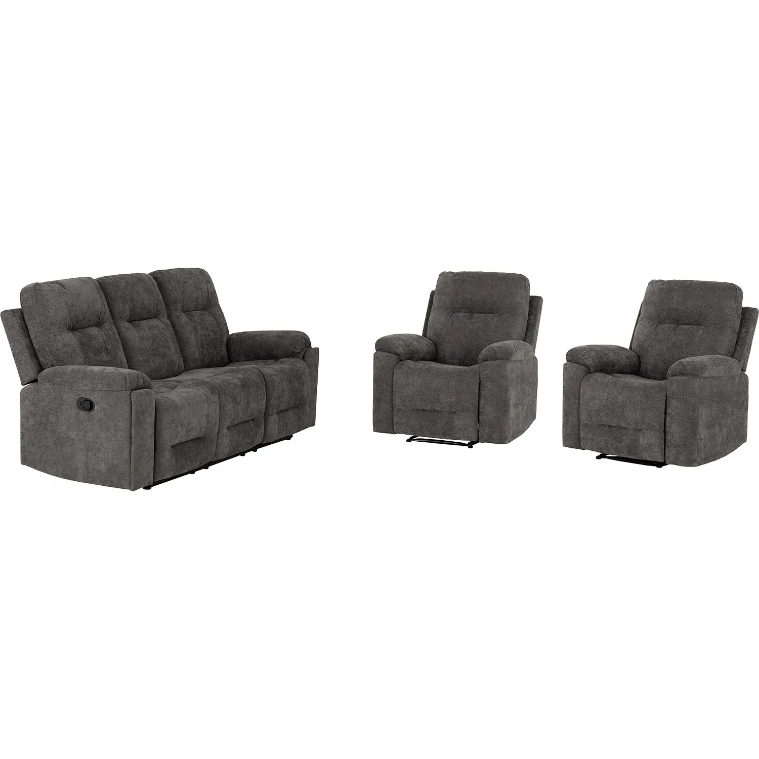 Seconique Guildford 3+1+1 Recliner Suite in Grey 2