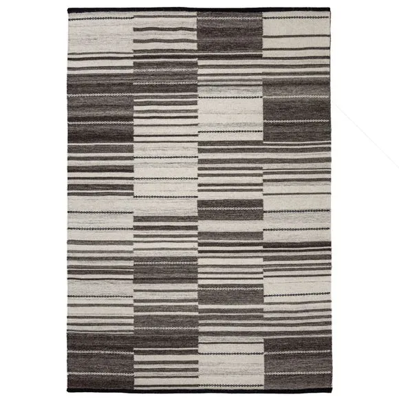 Marlin Striped Geometric Wool Rug 5