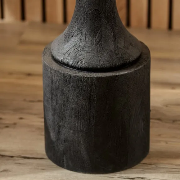 Marin Black Wood Tall Neck Floor Lamp 2