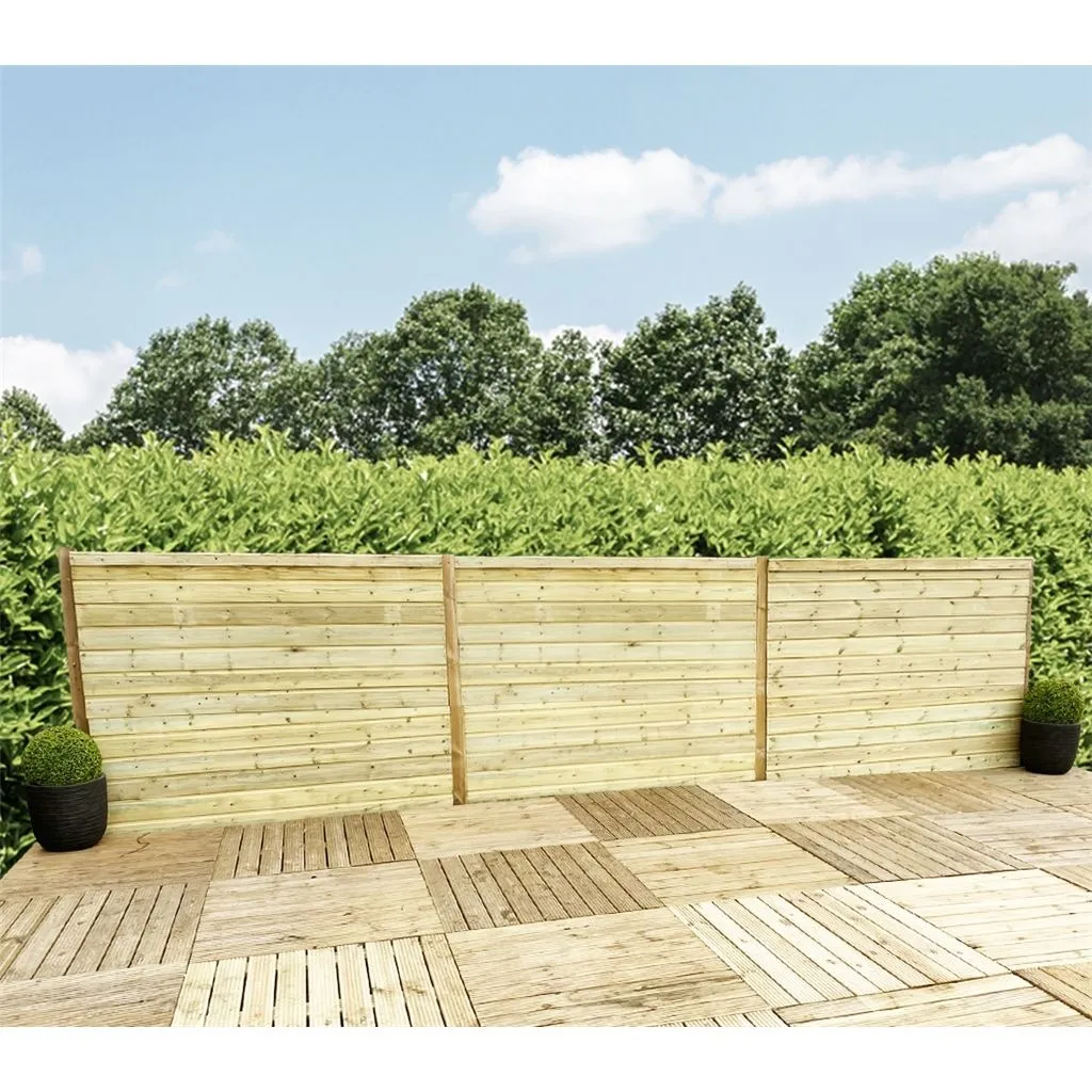 Marlborough 4FT Horizontal Pressure Treated 12mm Tongue & Groove Fence Panel in Natural 2