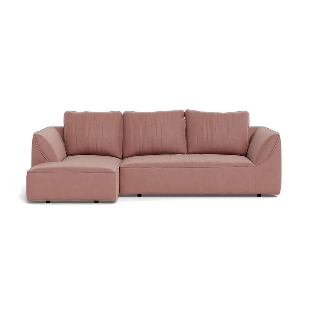 Heal's Morven Left Hand Facing Corner Chaise Sofa Smart Luxe Velvet Dusky Pink