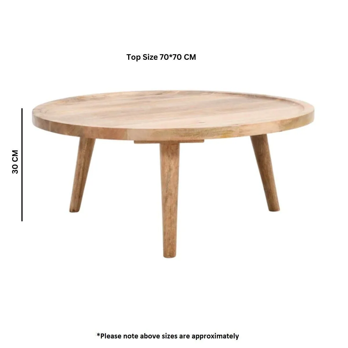 IH Design Ryley Light Mango Wood Round Low Coffee Table in Natural 6