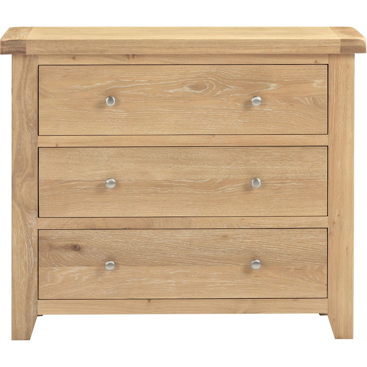 Seconique Windsor 3 Drawer Chest (Fully Assembled) in Light Oak 4