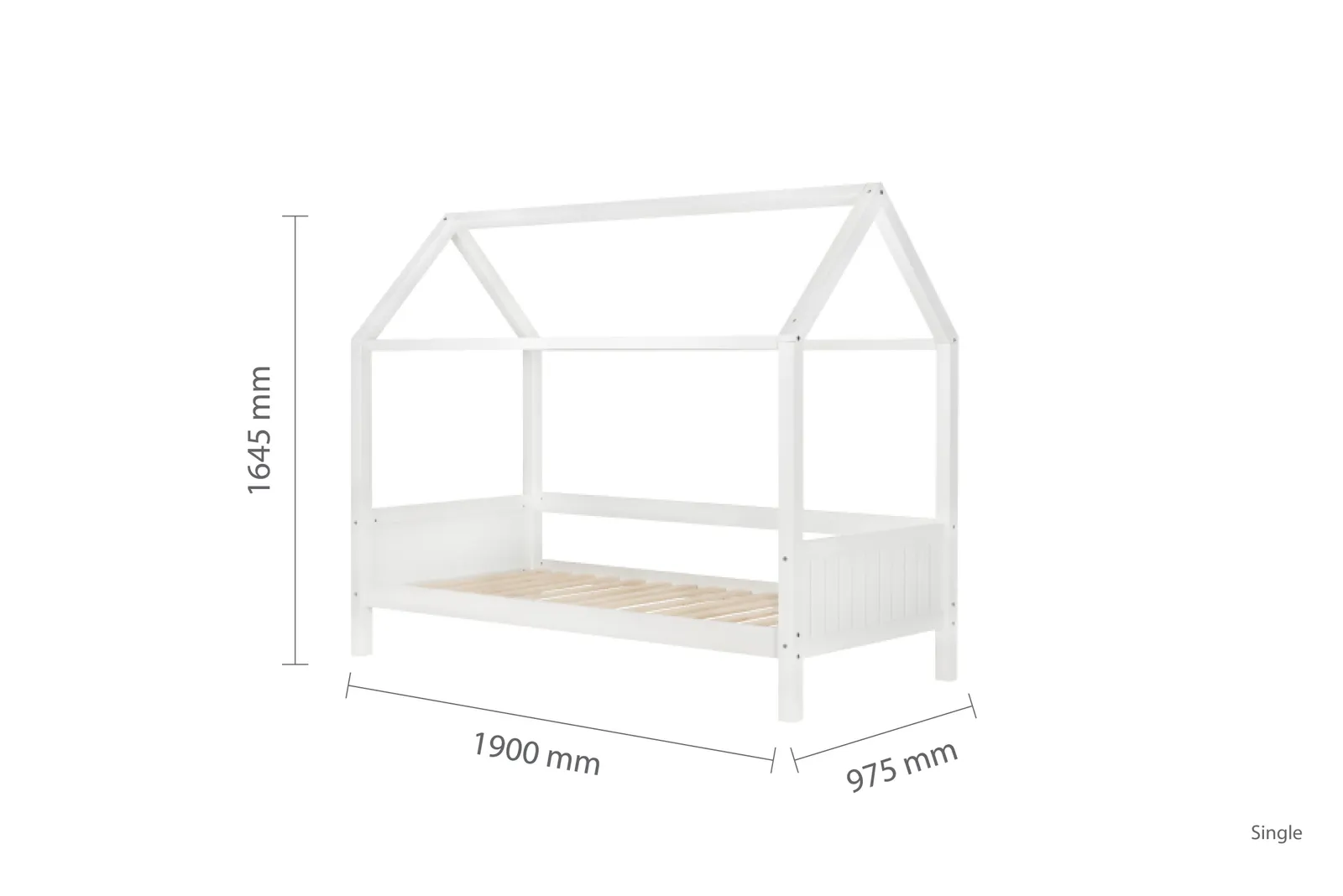 Birlea Home Bed Children's Wooden Bed Frame in White 6