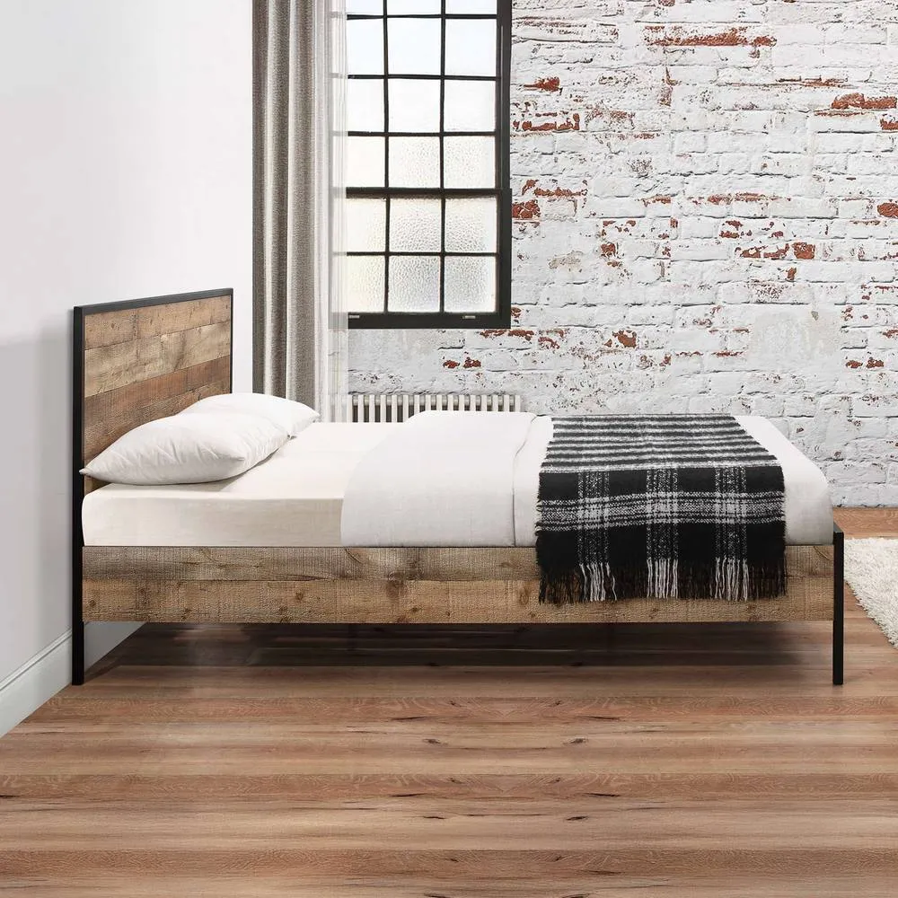 Birlea Industrial style Bed Frame Urban King Double or Small Double in Brown 2
