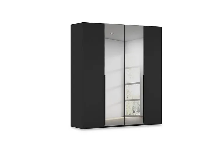 Haven 201cm 4 Door Hinged Wardrobe with 2 Décor Doors and 2 Mirror Doors