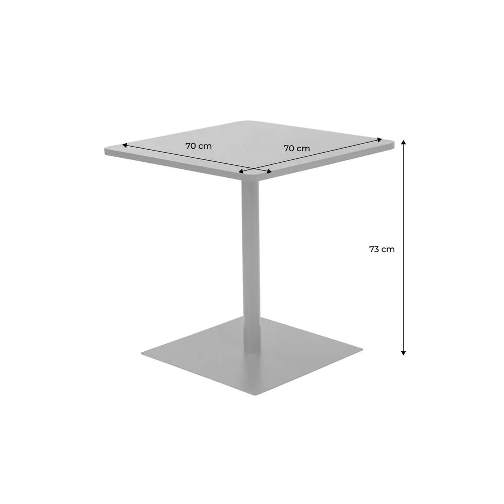 sweeek Square steel bistro garden table seats 2 in Terracotta 5