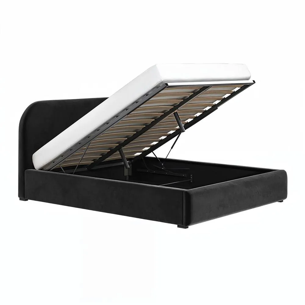 Flair Alba Ottoman Bed Black Velvet 5