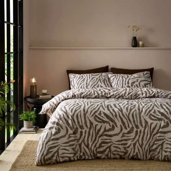 Zebra Print 100% Cotton Sateen Duvet Cover & Pillowcase Set 1